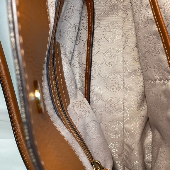 MICHAEL KORS BROWN HAMILTON SATCHEL/ PURSE W/ GOLD WARE NWOT CROSSBODY BAG - Picture 8 of 8
